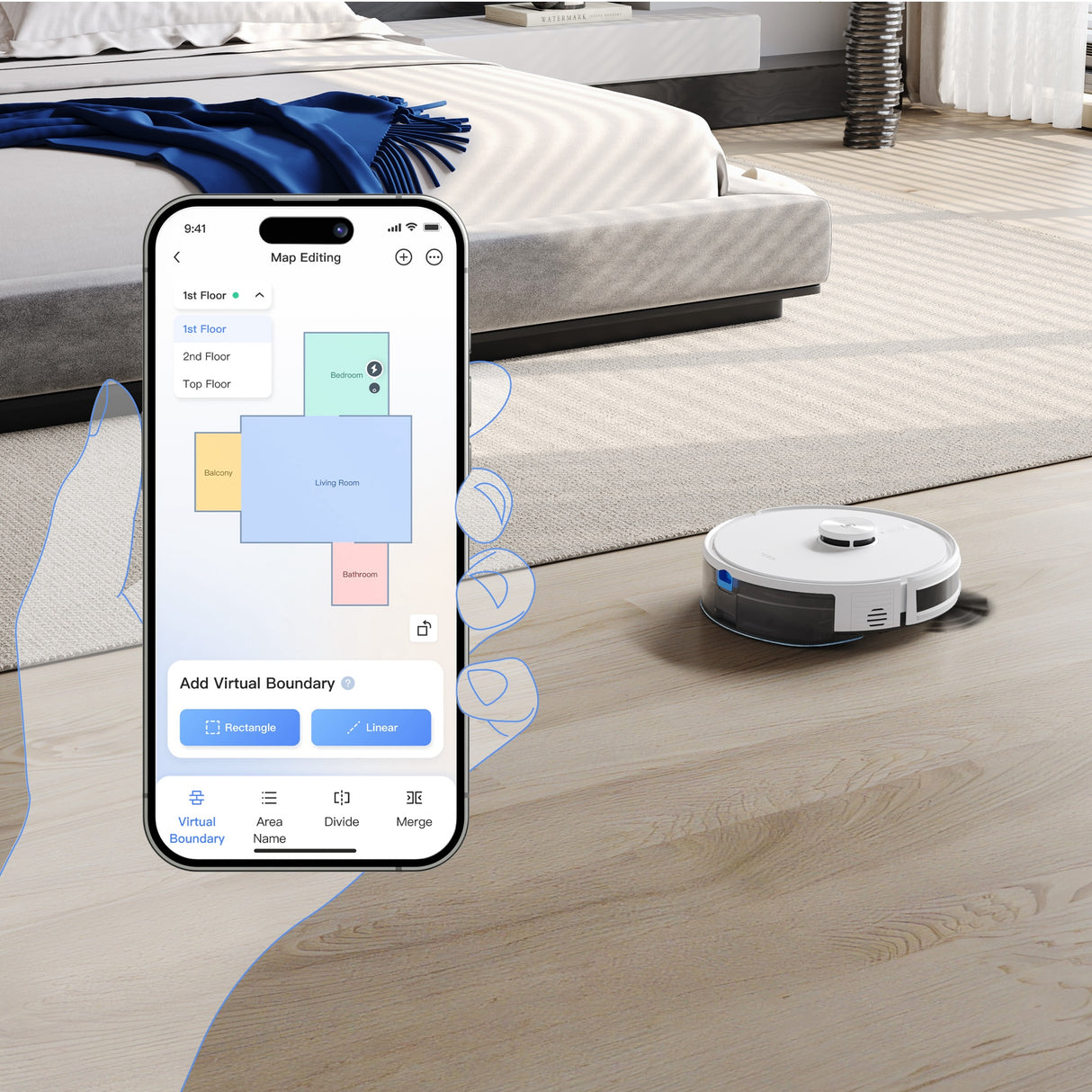 DEEBOT Y1 PRO Robot Vacuum Cleaner - 6500Pa, 180min Runtime