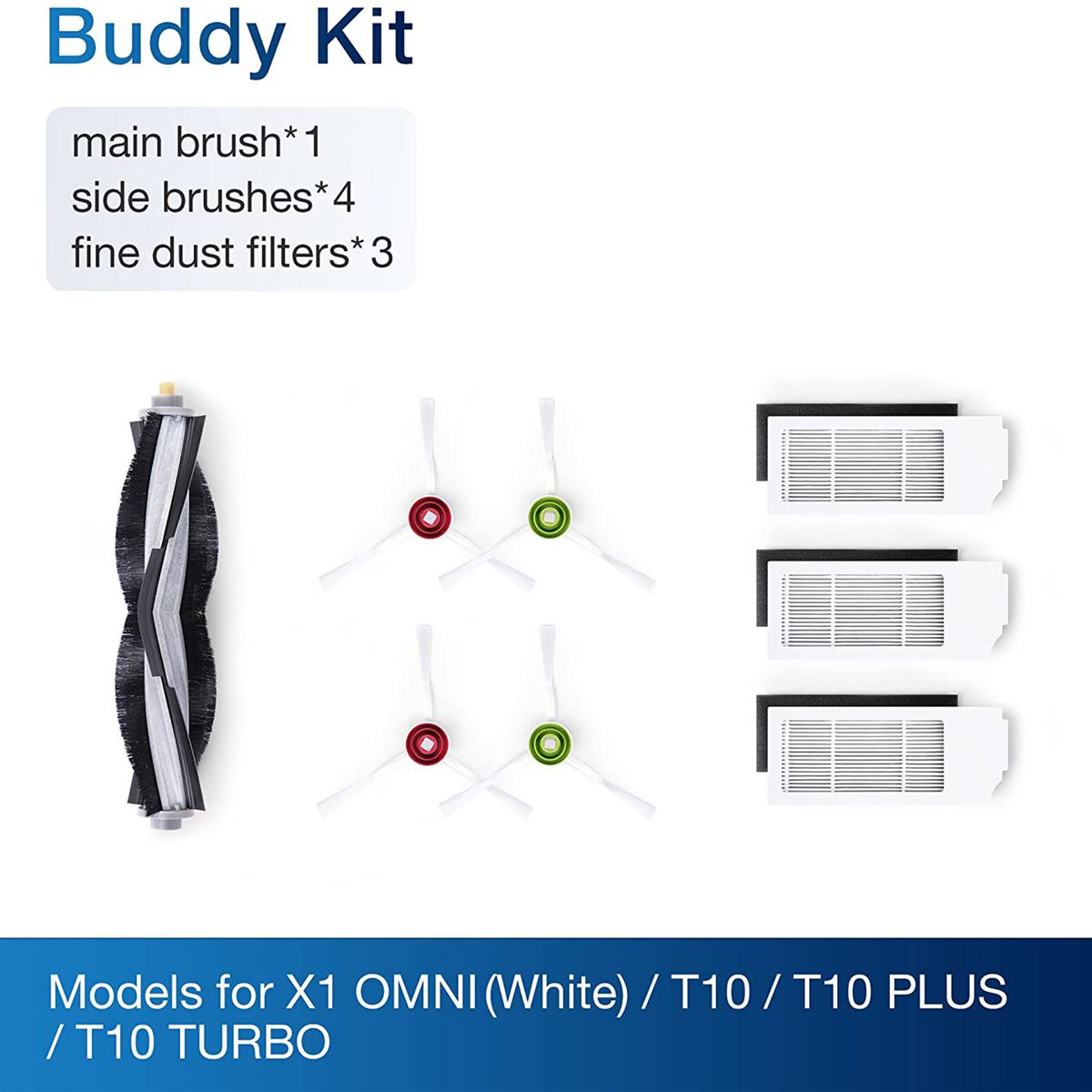 DEEBOT X1 OMNI/X1e OMNI/T10 Buddy Kit - 5 Brush, 3 Filter/Sponge - UNBOXED DEAL